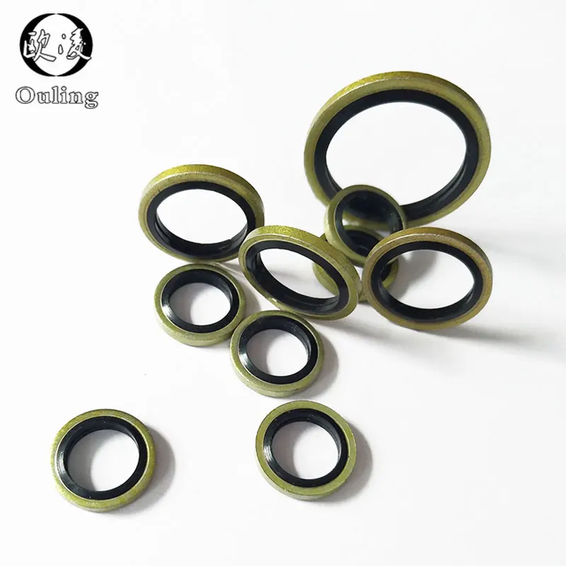 Bonded Washer Metal Rubber 6/8/10/12/14/16~60mm Drain Plug Gasket Fit M6/M8/M10/M12/M14/M16~M60 Combined Washer Sealing Ring-.-