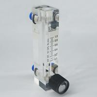 0.1-1LPM LZM-6T Acrylic Panel Type Air Nitrogen Flowmeter Rotameter With Control Valve Push Fit 6mm OD Tube