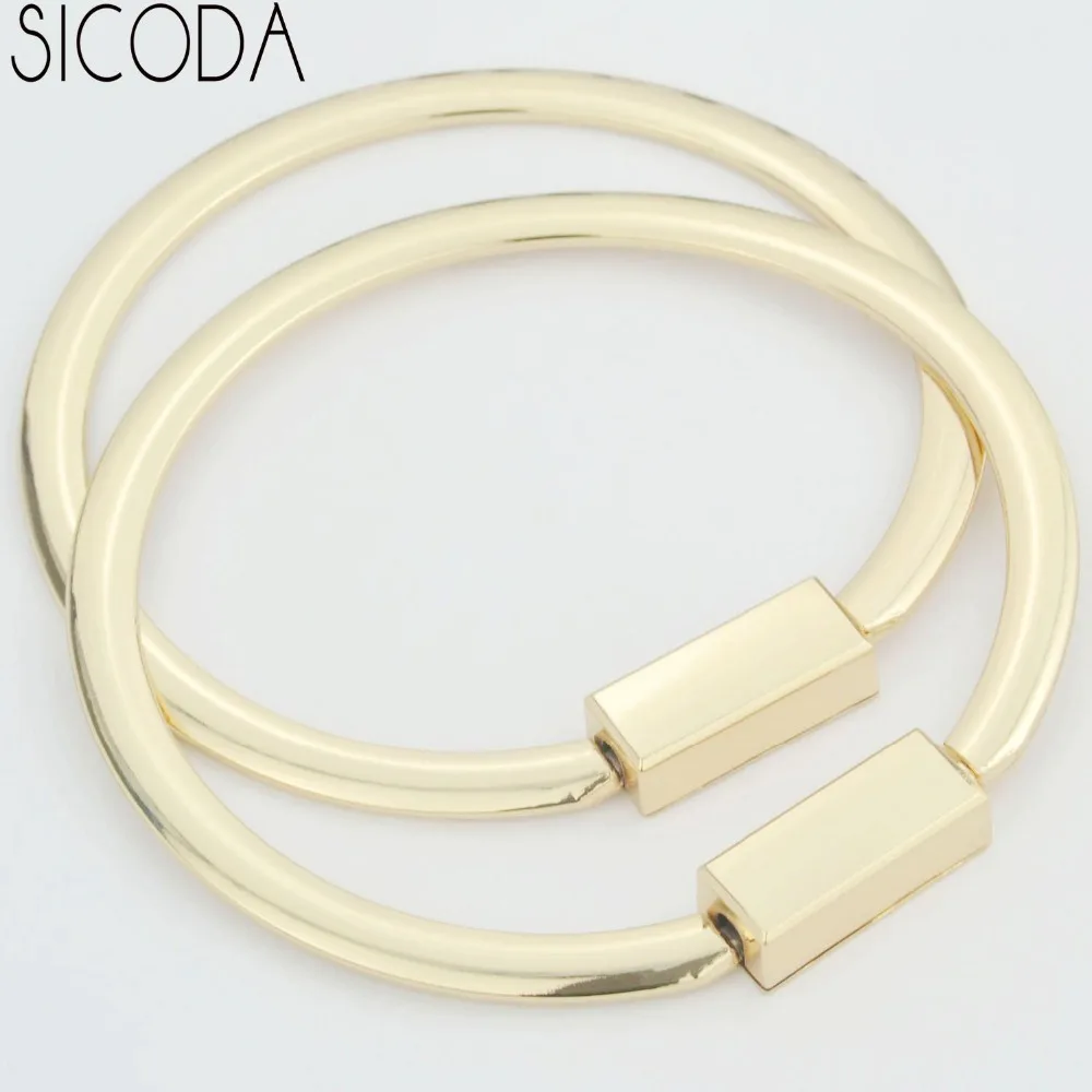 2pcs SICODA High quality handbag handle diy bag parts gold metal handle leather bag jump ring accessories