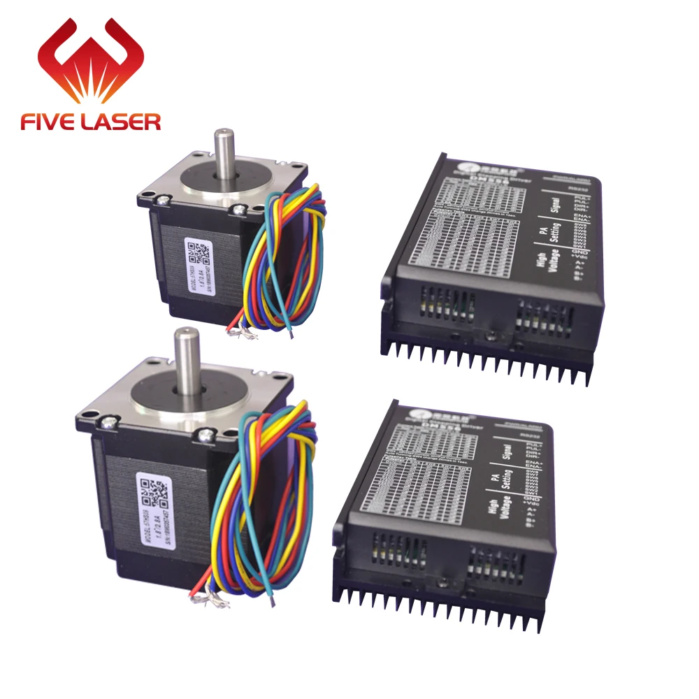 Laser cutting machine used single phase leadshine stepper motor 57HS09 57HS22 and driver DM556 package selling free shipping