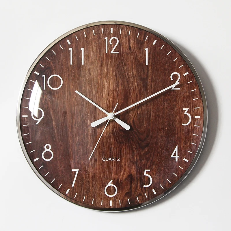 

13 Inch Wall Clock Nordic Household Mute Living Room Bedroom Minimalist Modern Decorative Wall Watch Quartz Round Clocks