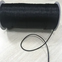 2mm 20m/lot Black Rattail Satin Cord Chinese Knot Braided String Jewelry Findings Beading Rope R900