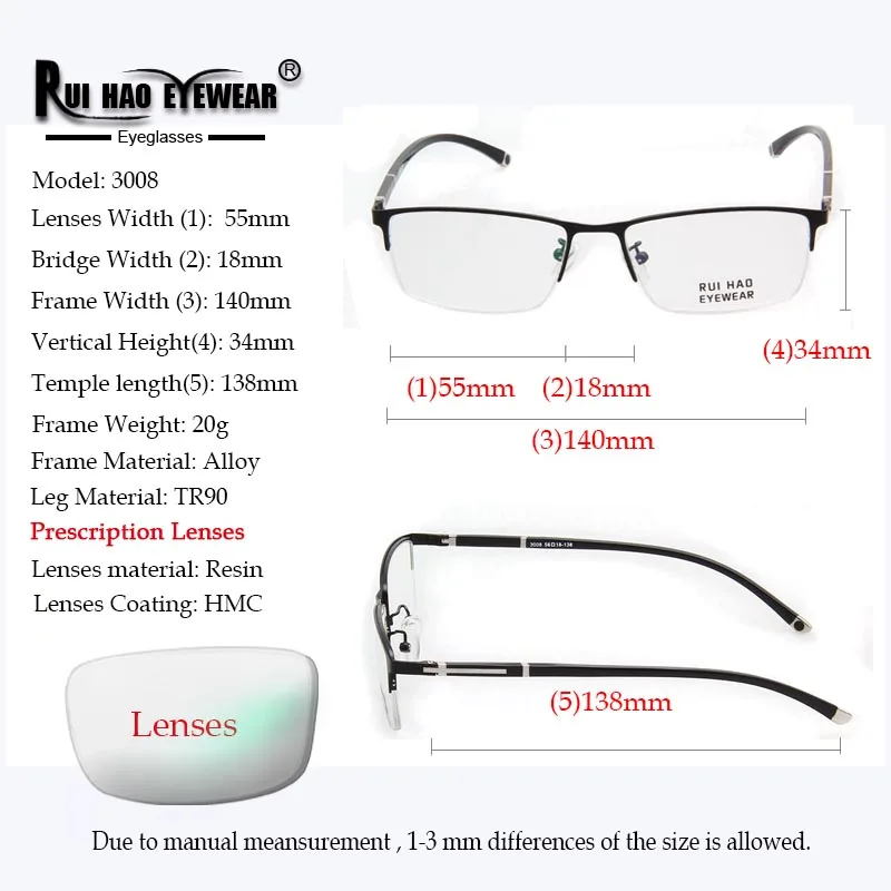 Customize Prescription Glasses Progressive Spectacles Single Vision Glasses CR39 Resin Lenses Fashion Optical Eyeglasses