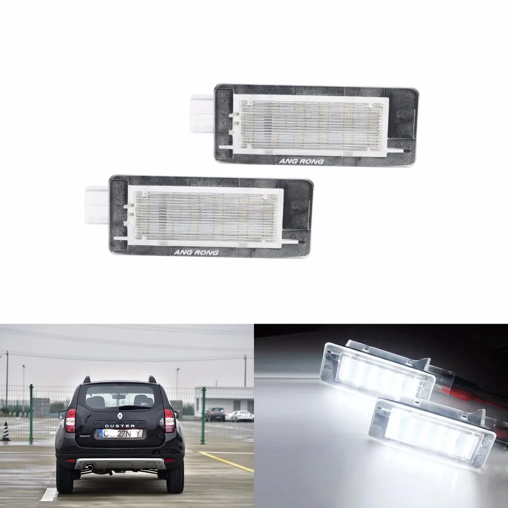 

ANGRONG 2x Canbus LED License Number Plate Light For Renault Espace Scenic Laguna Fluence Dacia Lodgy(CA325)