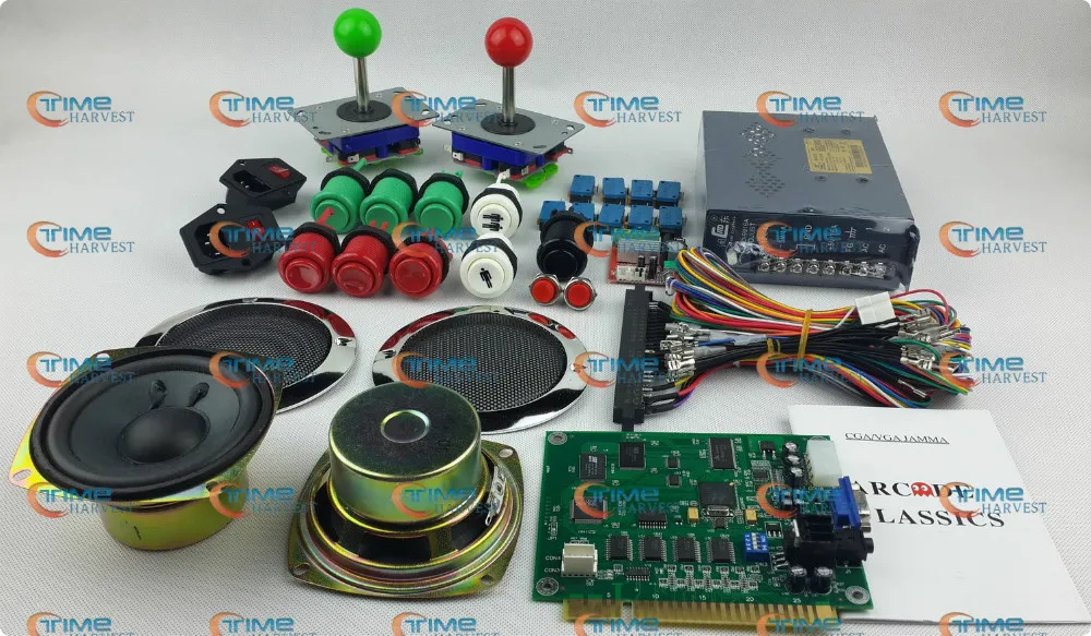 

Arcade parts Bundles kit With Joystick Pushbutton Microswitch Player button Speaker 60 in 1 Game PCB to Build Up Arcade Machine