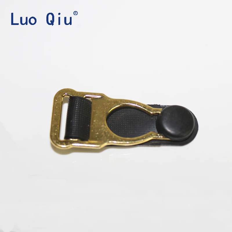 LUO QIU 100pcs/lot 1.4cm Sexy underwear accessories Nickel plated alloy suspender clip garter belt clip Zinc alloy+rubber T22-1