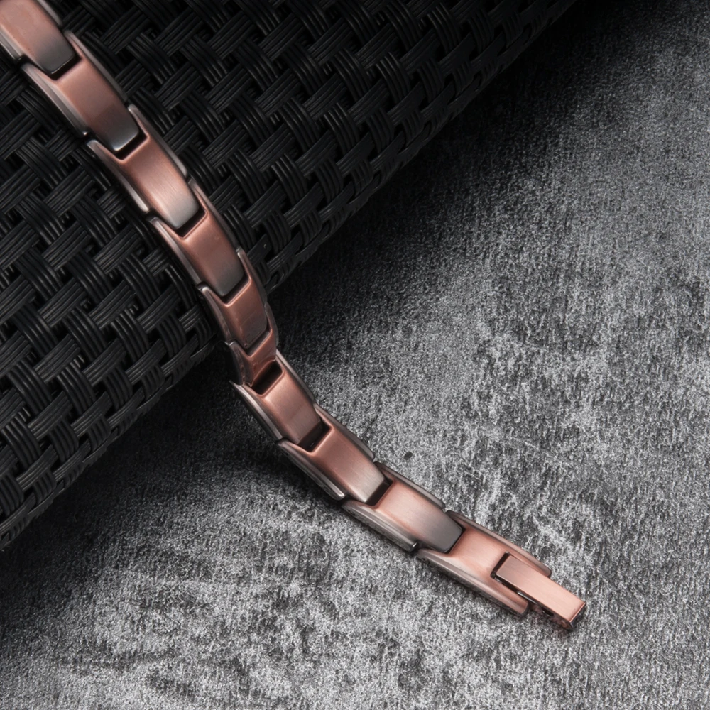 Pure Copper Bracelets for Women 7mm Health Energy Magnetic Therapy Benefits Arthritis Pain Relief Chain Link Jewelry Femme