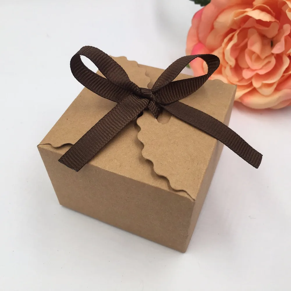 

30pcs Paper Square Kraft Box Candy Box For Wedding Decoration Gift Box Paper packing boxes For Guests Party Supplies