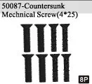 HSP part 50087 Countersunk Mechincal Screw (4*25mm) x8P For 1/5th gas buggy car parts 94050 /94051