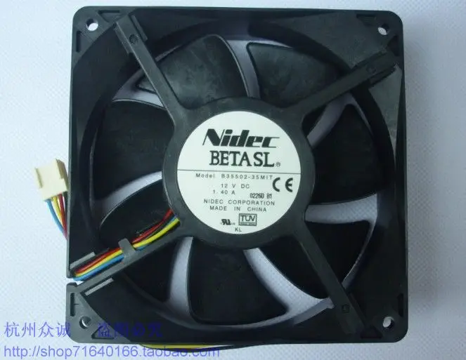 

NEW NIDEC B35502-35MIT 12038 12cm Double Ball bearing 4PIN 12V 1.40A cooling fan