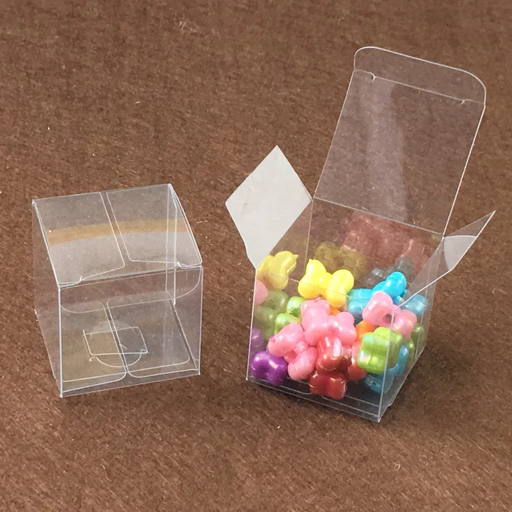 50pcs 9*9*9cm clear plastic pvc boxes packaging for giftchocolatecandycosmeticcakecrafts display package transparent Box