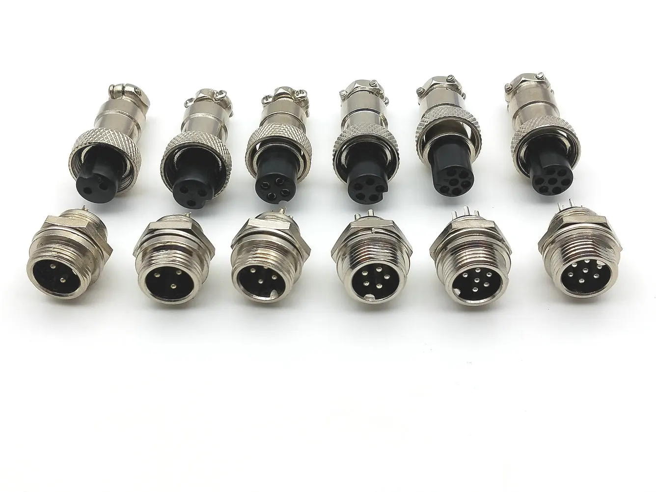 10set GX12 12mm 2pin 3pin 4Pin 5pin 6pin 7pin 12mm Audio Connector Chassis Mount