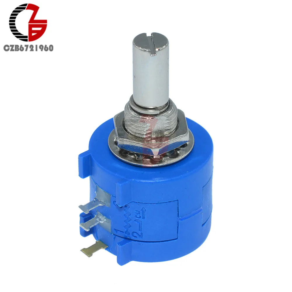 1K 2K 5K 10K 20K 50K 100K Ohm 3905S Rotary Wirewound Precision Potentiometer Switch Pot 10 Turns