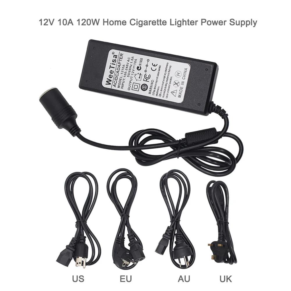 Car Cigarette Lighter Power Adapter AC 110V 220V to DC 12V 5A 6A 10A LED Driver Converter Car Cigaret Power Supply Transformer