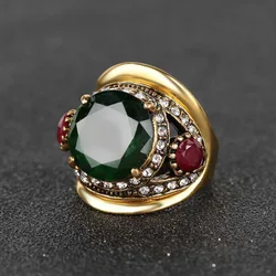 Luxury Crystal Opal rings For Women Bulgaria rings Vintage Big Crystal Opal Rings jz245 anillos mujer anel masculino