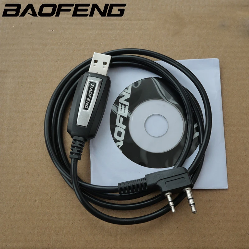 New Original USB programming Cable with CD for Baofeng BF-UV5R,BF888S,BF-UV82,BF-UVB5,BF-UVB6,BF-UV8D walkie talkie etc K plug