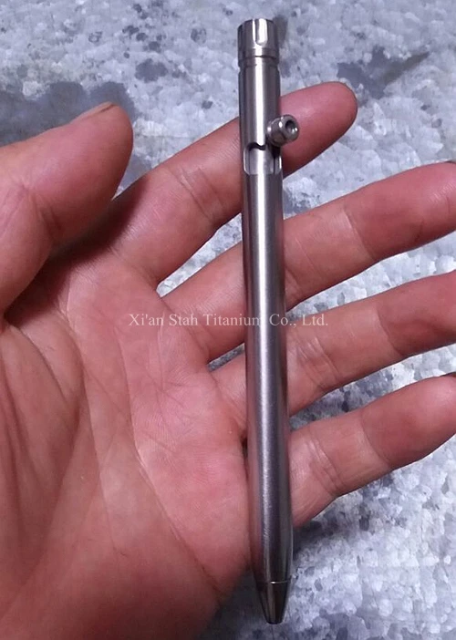 Titanium TC4 EDC Playing Bolt Action Baollpoint Pen 131mm Long Light Weight 32g/pc Thin and Beautiful