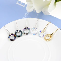 BAFFIN Fancy Stone Circle Drop Earrings Crystals From Austria For Women Gold Color Bohemian Dangle Earrings Indian Jewelry
