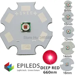 10 pz 3 W 660nm Colore Rosso Intenso 3535 Epileds Ad Alta Power Plant Grow LED Diodo Emettitore di Luce su 8mm 10mm 12mm 14mm 16mm 20mm PCB