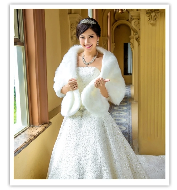 2015 new bride wedding dress white shawl shawl bride winter models thick winter wool shawl