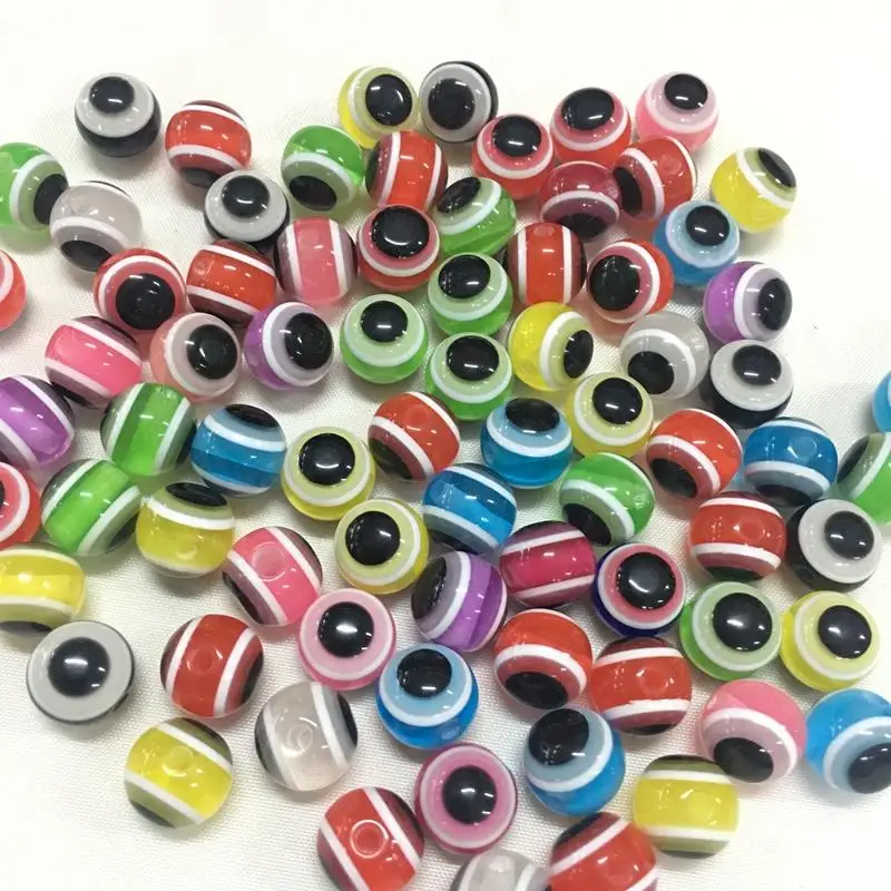 1000PCS 4mm 5mm 500pcs Mixed Colorful Beads Round Evil Resin Eye Beads Spacer Beads Jewelry Fashion DIY Bracelet Making Gifts image 4