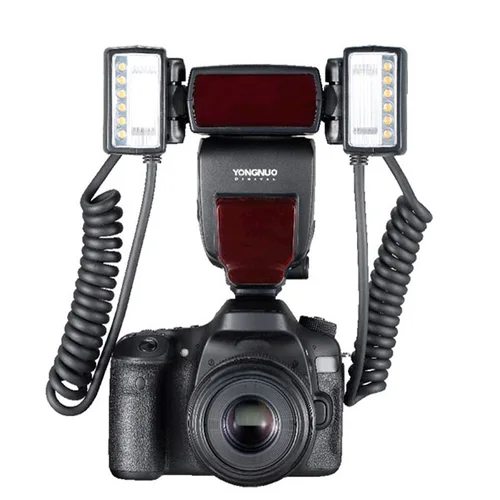 Imagen 2 del producto Yongnuo YN24EX TTL Macro anillo Flash cabezales de luz duales Speedlite para Canon Sony cavidad Oral joyería de alimentos insecto disparo de primer plano