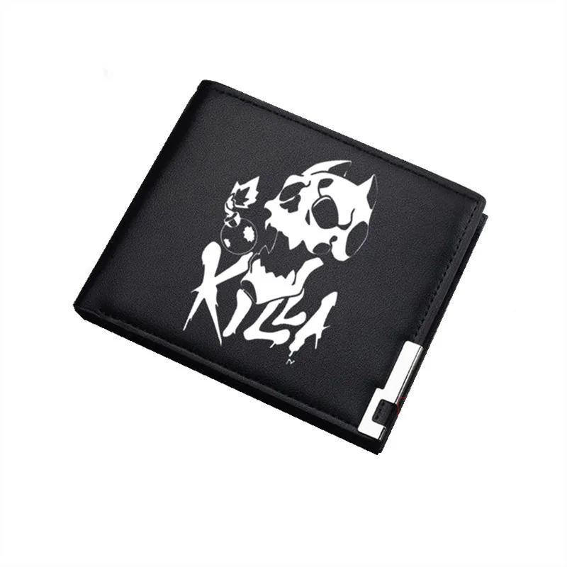 JoJo\'s Bizarre Adventure Anime Short Wallets Cartoon ID Card Holder Pu Leather Kujo Jotaro Men Money Bag Boys Boys Change Purses
