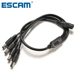 1 adet DC 12V 1 dişi 4 erkek CCTV güvenlik kamera güç kaynağı adaptör kablosu 2.1mm x 5.5mm Y Splitter konnektör kablosu