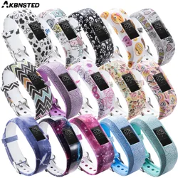 Akbnsted pulseira de relógio esporte silicone, para garmin vivofit jr/jr2 esporte pulseira inteligente rastreador de atividade