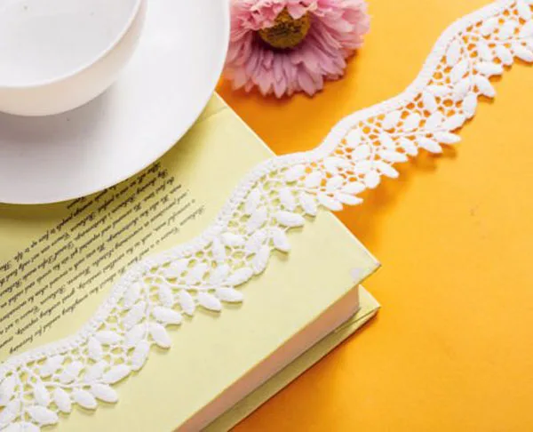 1yard Width:3cm Leaf Wave Design Cotton Lace Embroidered Trim Lace for DIY Decoration (ss-571)