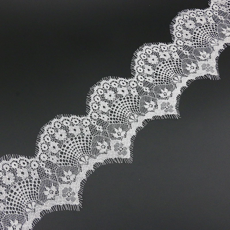 (3 meters/lot) 130mm White Black lace fabric Sewing Garment Ribbon Wedding Dress Fabric