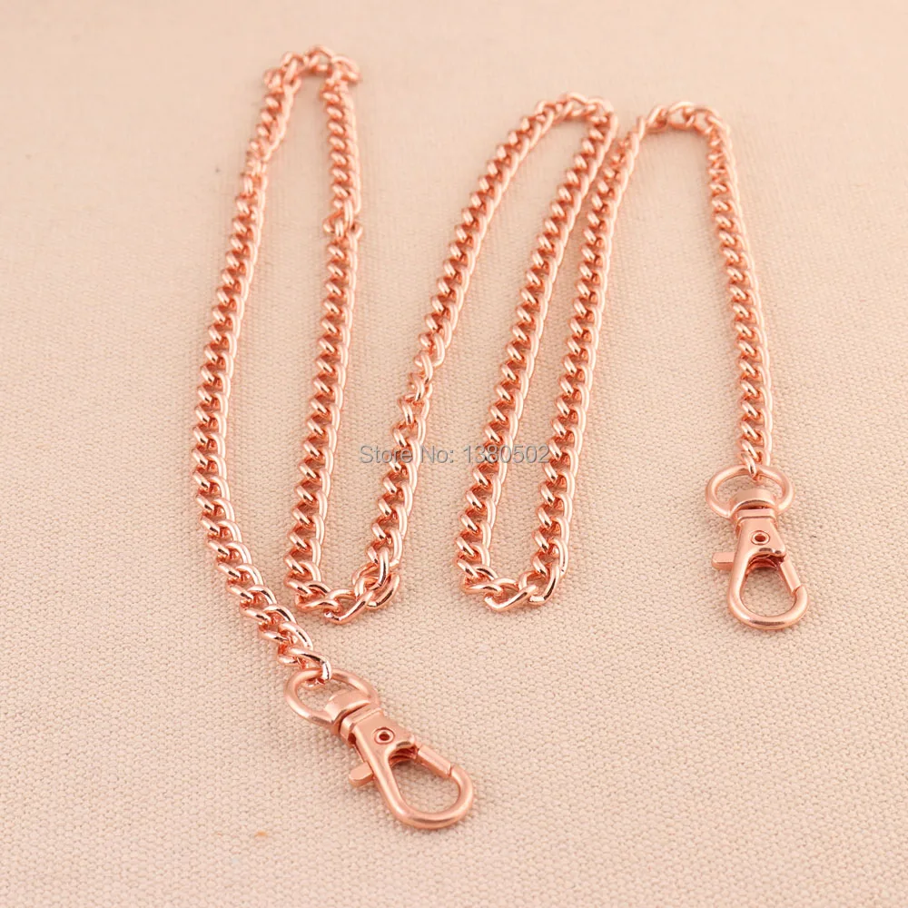 86cm length rose gold color chain link with snap hook charm for bag garment decoration