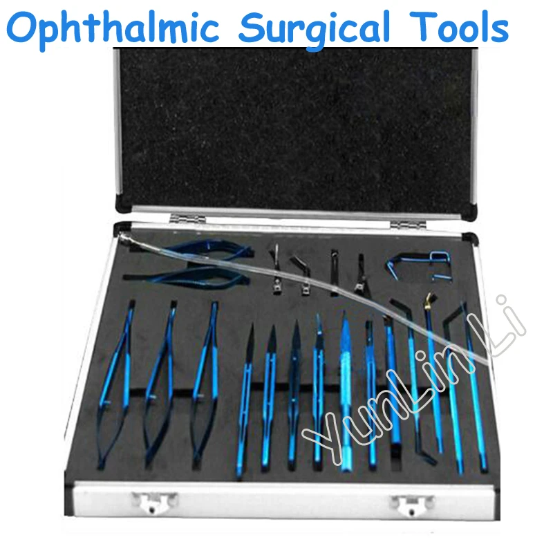 Ophthalmic Surgical Instruments Set Titanium Cataract Eye Handtool For Intraocular Lens Implant Cataract Surgery 1 Set(21pcs )