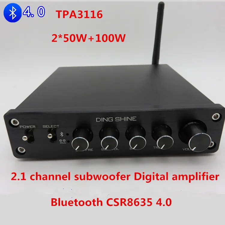 

TPA3116 Bluetooth CSR8635 4.0 2.1 channel Digital Audio Amplifier TPA3116D2 Subwoofer Speaker Amplifiers DC24V 4A 2*50W+100W