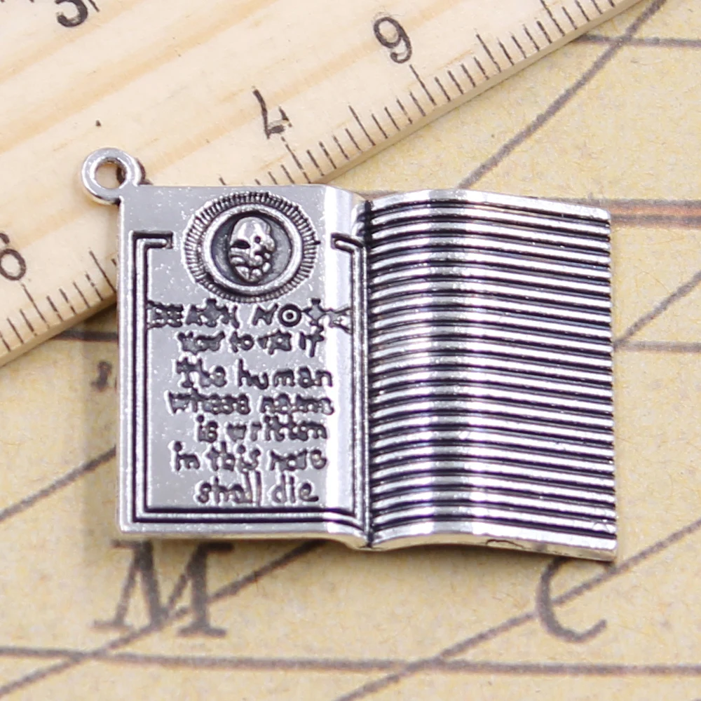 5 sztuk Charms książki death note 32x24mm tybetański srebrny kolor wisiorki antyczna biżuteria Making DIY Handmade Craft wisiorek