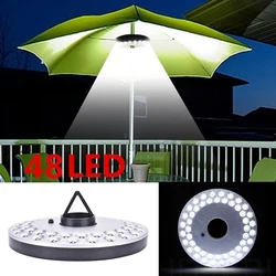 48 LED Lantern Poles Umbrella Light Portable Outdoor Camping Light For Beach Tent Patio Garden Emergency Lights Battery Powered