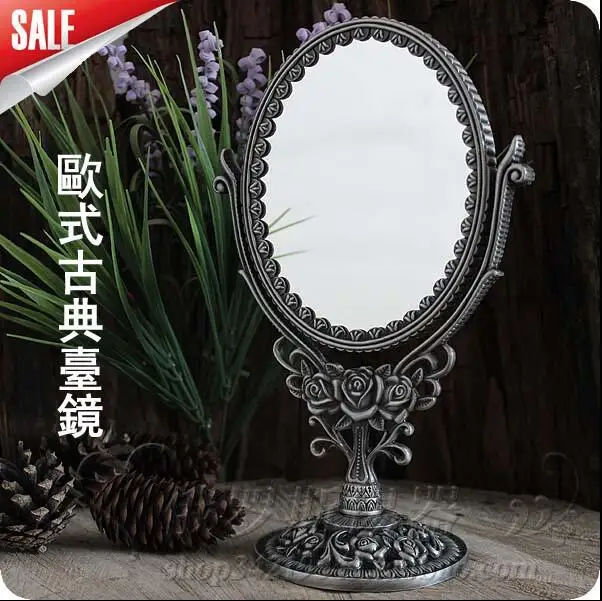 Double Face Magnify Imaging  Desktop Makeup Mirror With Frame Decorative Table Mirrors Wedding Decorative HZJ011