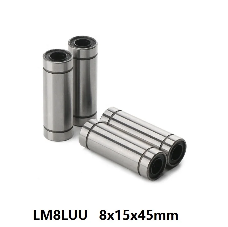 500pcs/lot LM8LUU 8mm linear ball bearing bush bushing for 3d printer cnc parts 8x15x45mm 45mm long type LM8UU