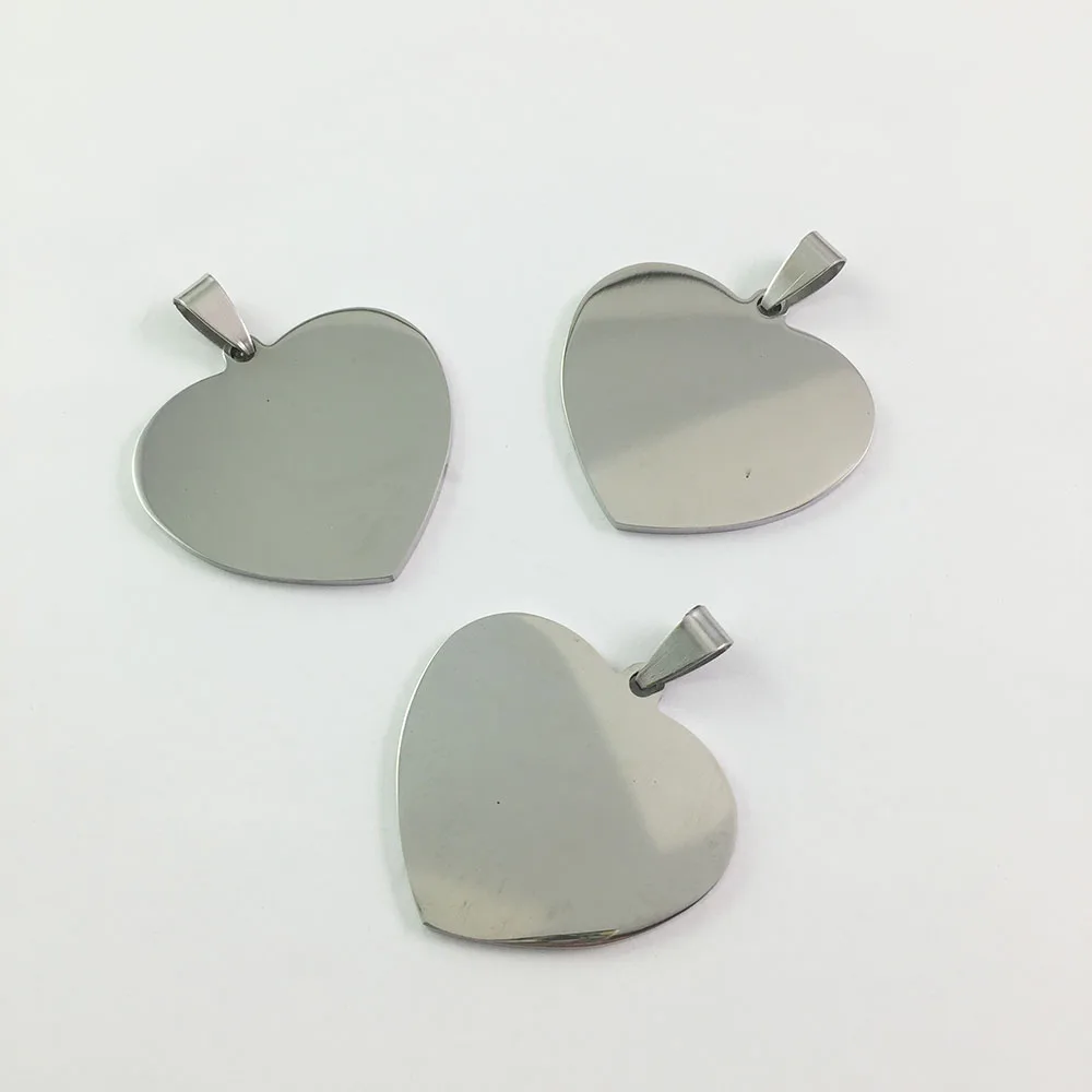 

1000pcs/lot Pendant Personalized Customized Engraved Stainless Steel Heart Shaped Pendant Pet ID Tag Pets keepsake