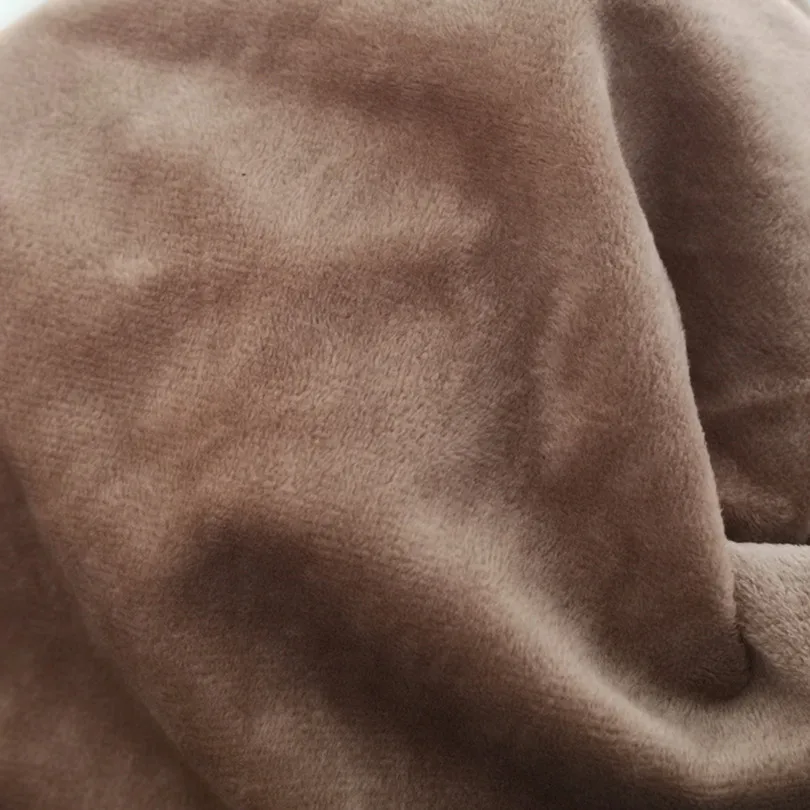 Brown Soft Faux Fleece Fabric Polyester Fleece Cloth Tricot Velvet Brushed Fabrics for Patchwork  Sew  Doll Stuffed Toys Cloth