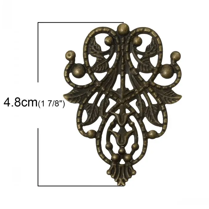 Doreen Box 2015 new  Embellishment Findings Antique Bronze Hollow 4.8cm x 3.5cm(1 7/8