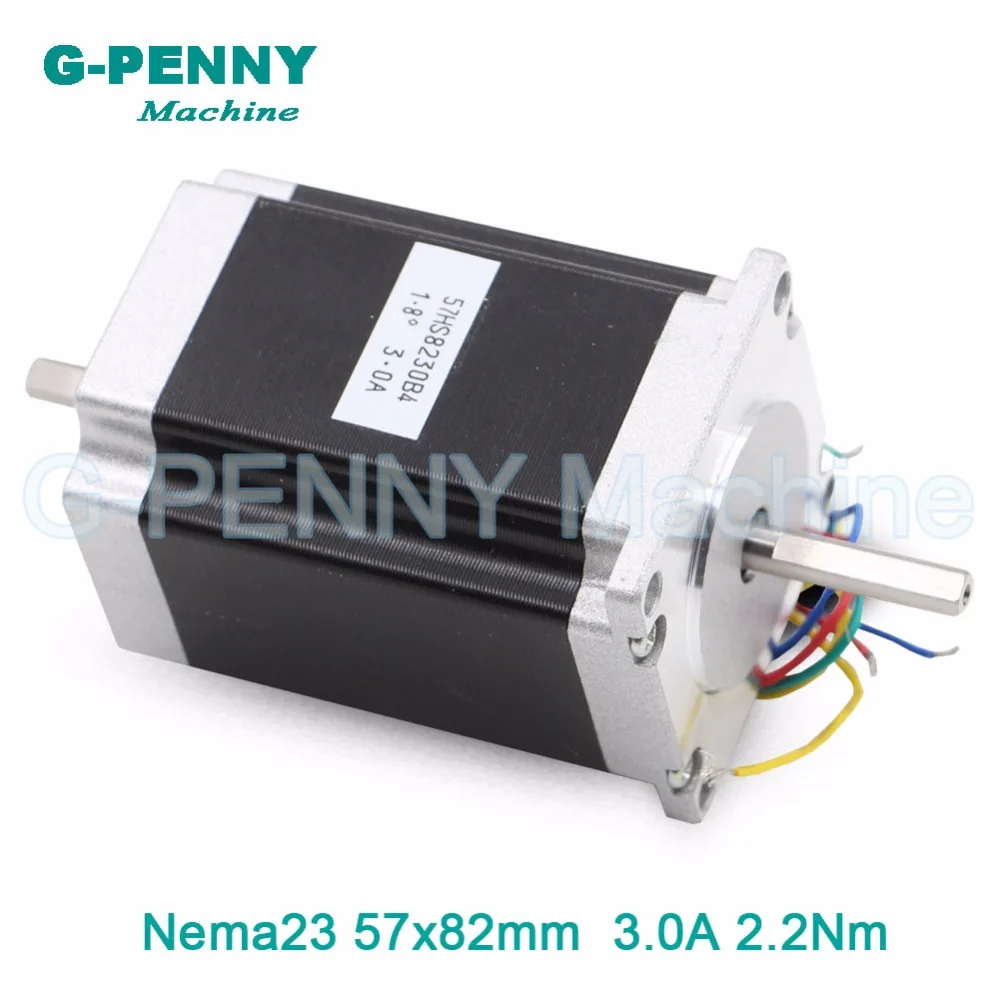 NEMA 23 CNC Stepper Motor 57x82mm 2.2N.m 6.35/8mm double shaft motor 3A 315Oz-in CNC Router Engraving milling machine 3D printer