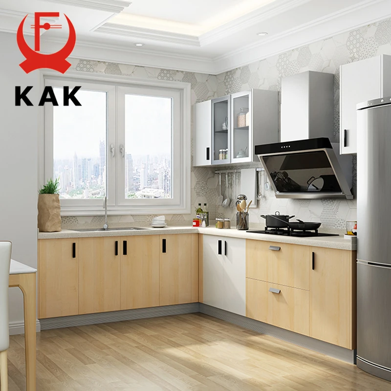 Kak-アルミニウム合金のドアと引き出しのハンドル,ドアと家具のノブの形をした食器棚のアクセサリー,黒,銀,金