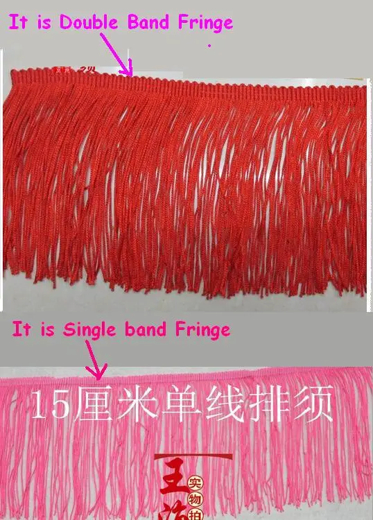 5 Yards Latin Fringe Tassel Lace Samba Dance Dress Macrame Single Banded Trimming Lace Polyester 14cm-29CM Long