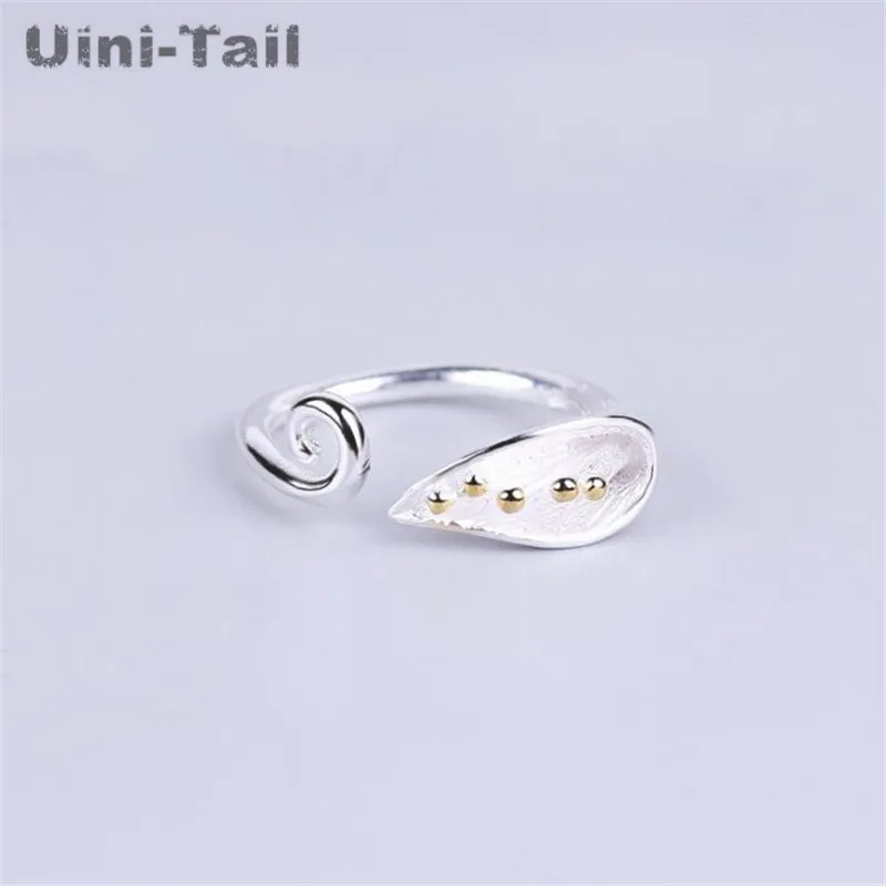 Uini-Tail hot new 925 Tibetan silver handmade silver trumpet ring female fashion tide flow flower opening tail ring  JZ152