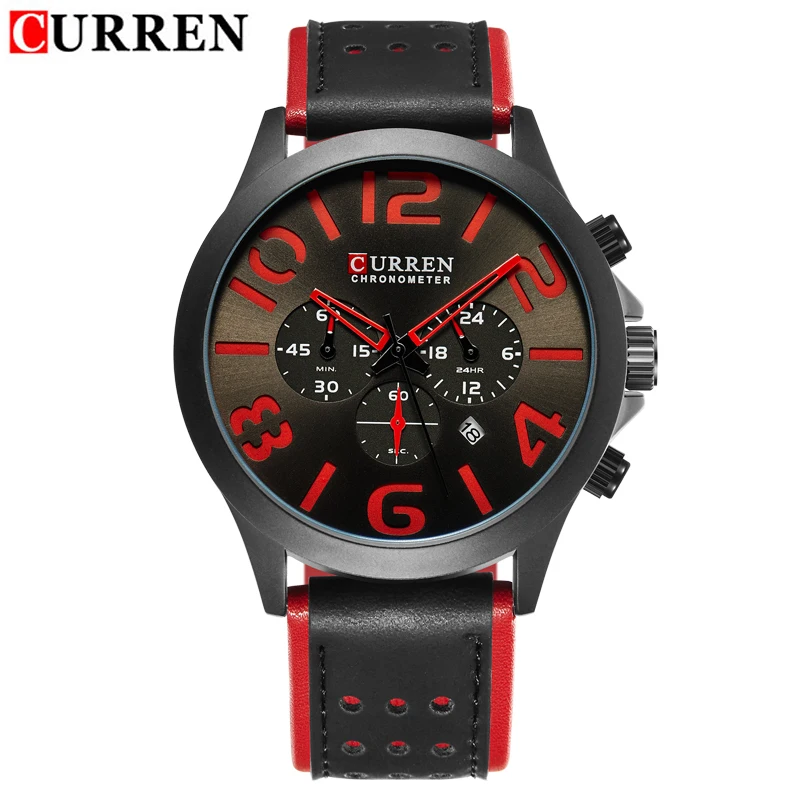 

CURREN Watch Men Chronograph Date Luminous Quartz-Watch Mens Watches Top Brand Luxury Sport Leather Wristwatch relogio masculino