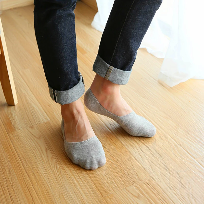 5Pairs/Lot Fashion Casual Men Socks High Quality Banboo & Cotton Brief Invisible Slippers Male Shallow Mouth No Show Sock