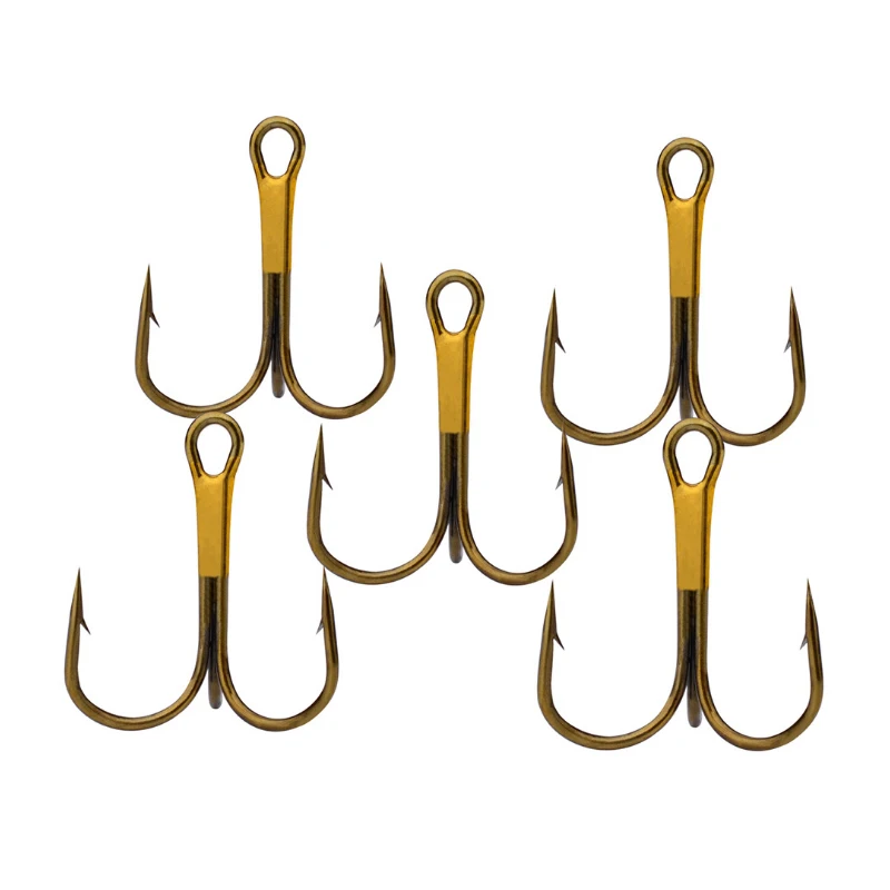 PRO BEROS 100pcs/pack Super Sharp Barbed Hook Treble Fishing Hooks 2/4/6/8/10/12/14# High Carbon Steel Tackle Fishhooks