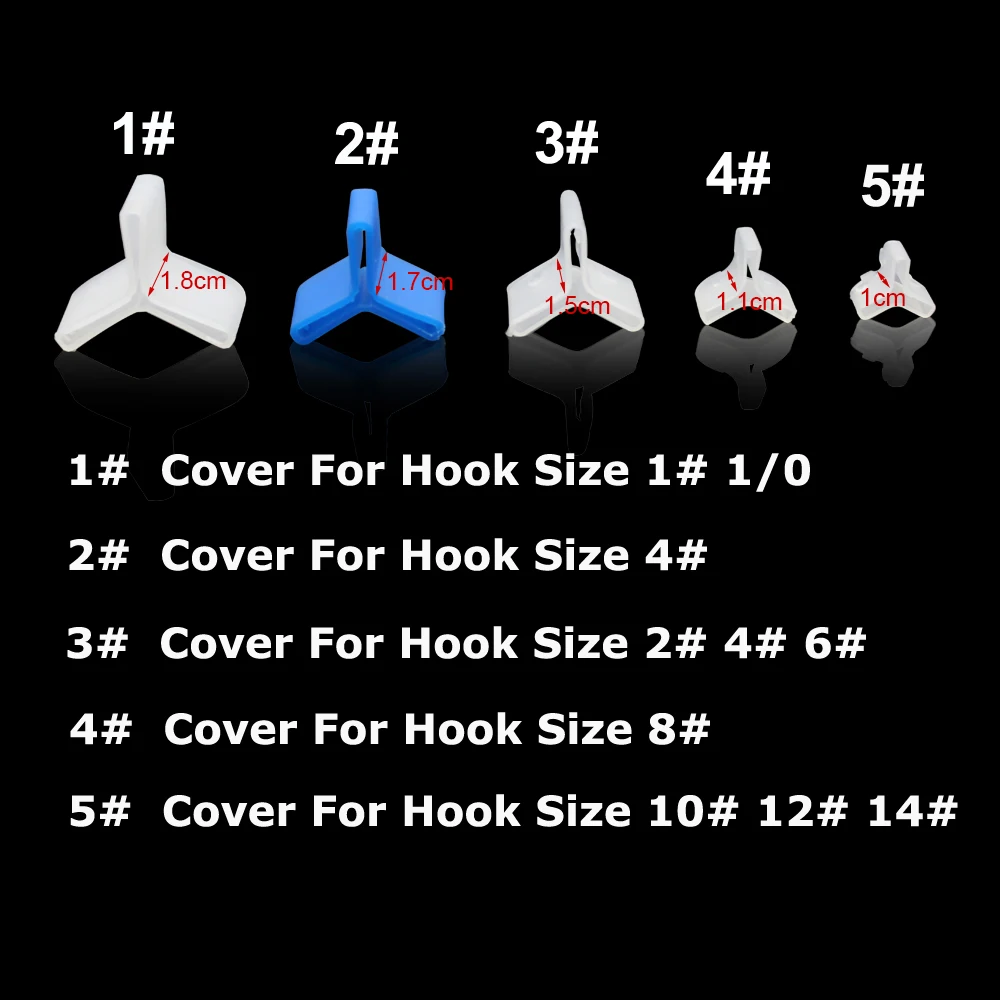 100Pcs Fishing Treble Hook Cover Case Bonnets Caps Safety Protector Cover Holder For Lure Hooks Fishing Accessories