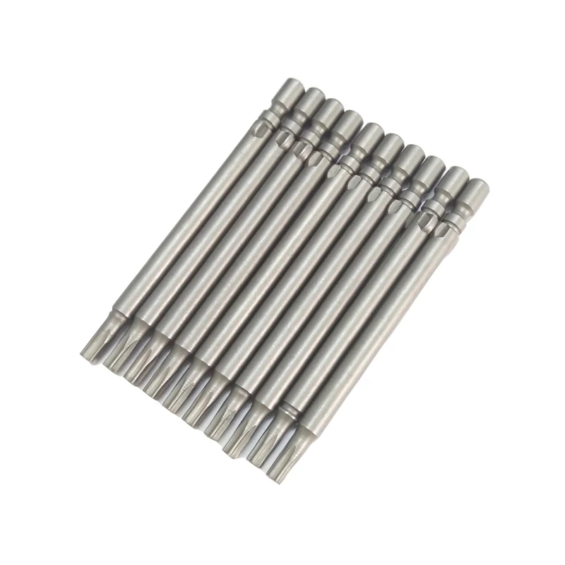 Imagem -05 - Haste Redonda Elétrica Magnética Torx Chave de Fenda Bit t8 T10 T15 com Furo para Chave de Fenda dc Ferramenta Manual 60 mm Comprimento 10 Peças 800 mm
